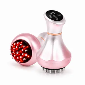 Rechargeable Meridian Brush Massager, 4-in-1 Body Care Tool with Red Light, Heat, Vibration & Microcurrent