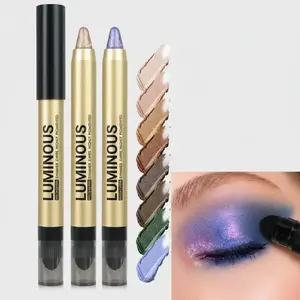 1PC Purple Glitter Shimmer Eyeshadow Stick, Creamy Texture, Double-ended Eyeshadow Stick, Waterproof and Long-lasting - for Stunning Eye Makeup