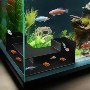 360° Panoramic Aquarium Cave Set, Tropical Fish Shrimp Tunnel Hideout House, Natural Resin Interconnected Design, Tank Decor Accessories