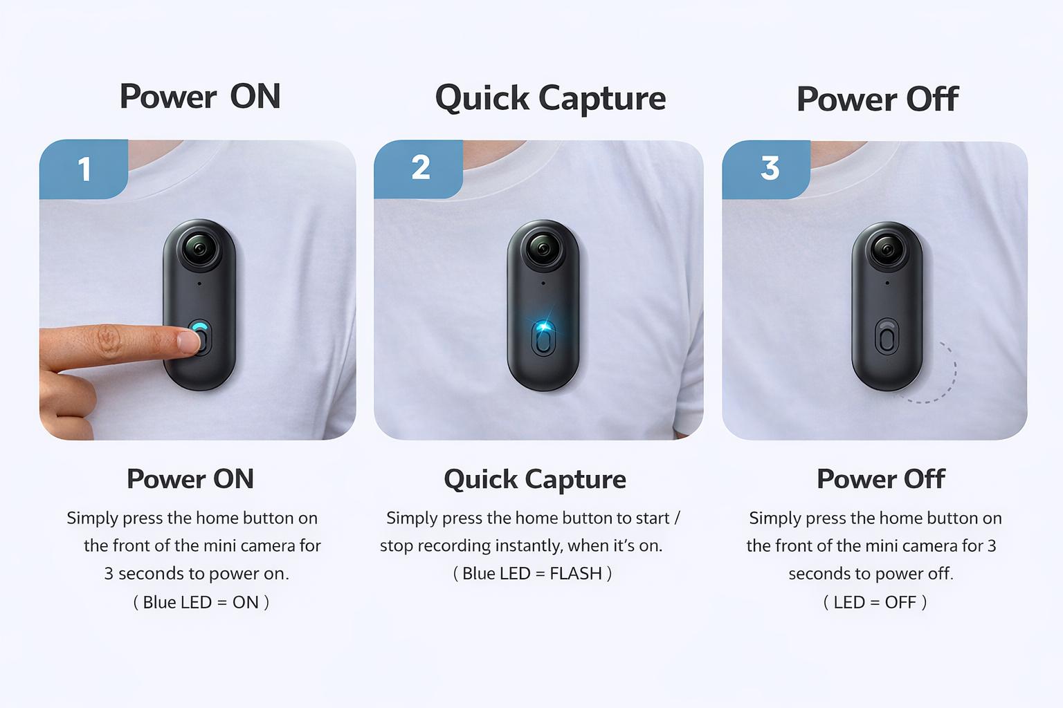 Mini Body Camera 1080P HD – Ultra Portable Pocket Action Cam with 120° Wide Angle | Hands-Free Wearable Camera for Travel, Vlog & Outdoor