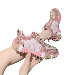 New Arrival      2026，Women's Rhinestone Platform Sneakers – Luxury Gem Decor Chunky Casual Shoes