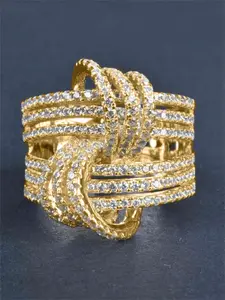 1 PC Gorgeous Cubic Zirconia Statement Multi Ring For Women For Wedding Engagement Anniversary Party Jewelry Valentine's Day Gift