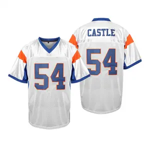 Blue Mountain Men's American Football Jersey #54 Breathable Short Sleeve V-Neck Jersey, Stitched Letter Embroidered, Athletic Sports Shirt, Durable Palace Brazil Style, Fashion Men's Clothing Black Friday, Christmas Day Christmas Eve gifts Holiday