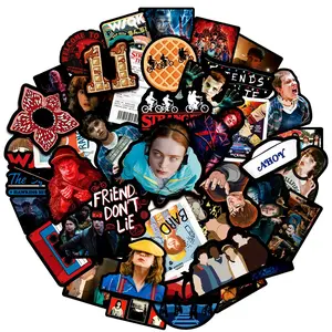 50 Pcs Stranger Things Style Waterproof Laptop Stickers, Decorative Hand Account Decals, TV Show Themed Notebook Accessories, TV Show Inspired