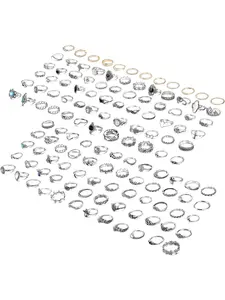 132PCS Boemia Knuckle Ring Set per donna Hollow Silver Fashion Midi Finger Rings Vintage Stackable Knuckle Midi Rings Set Stacking Rings