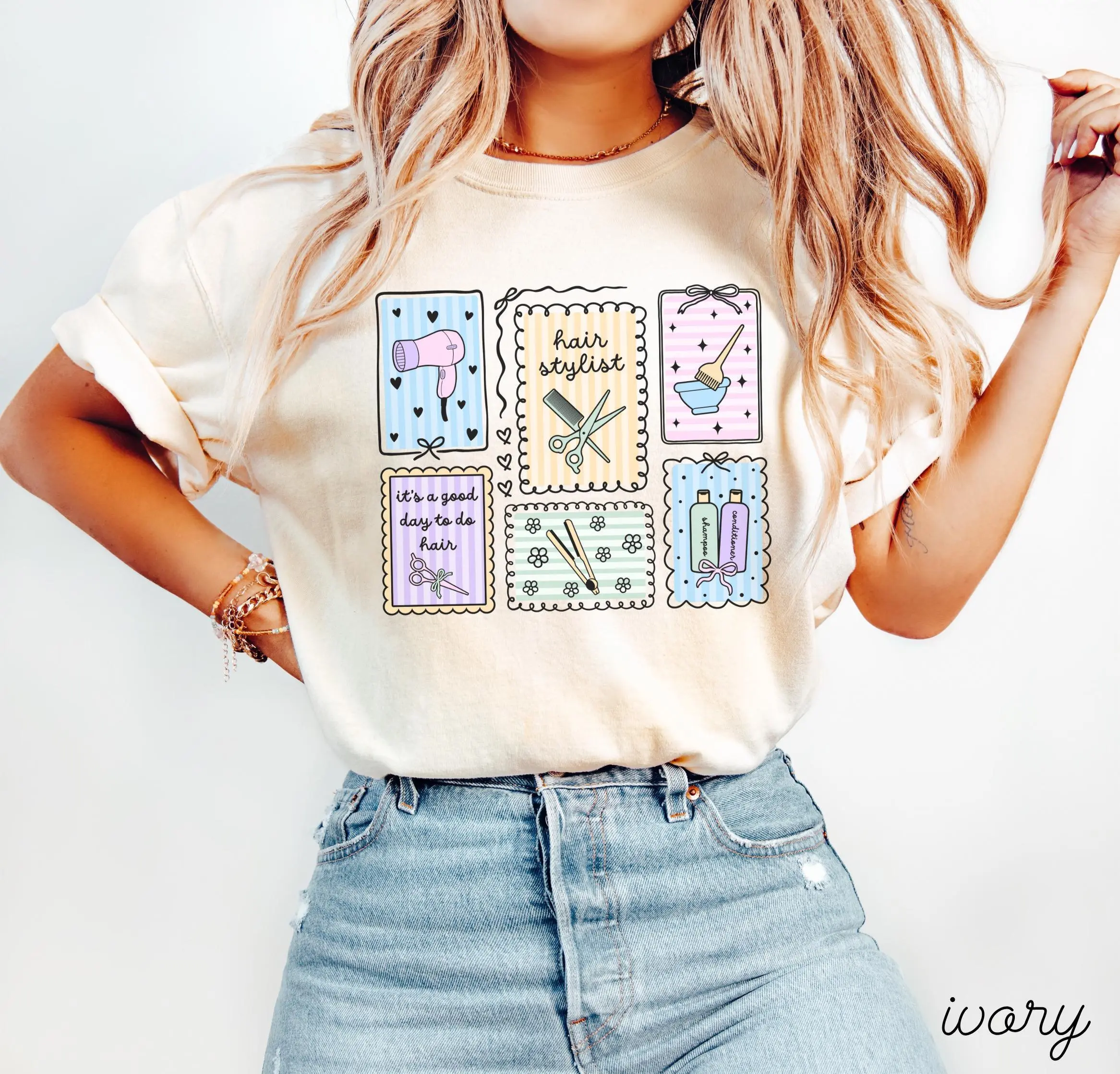 Hair Stylist Comfort Colors Shirt • Hairstylist Stamp Work Tshirt • Hair Stylist t-shirt  • Hair Dresser Tees • Cosmetologist Cosmetology Gift Medium Tops