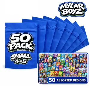 50 Pack Small (4" x 5") Zip Bags Packaging Bundle – Assorted Designs