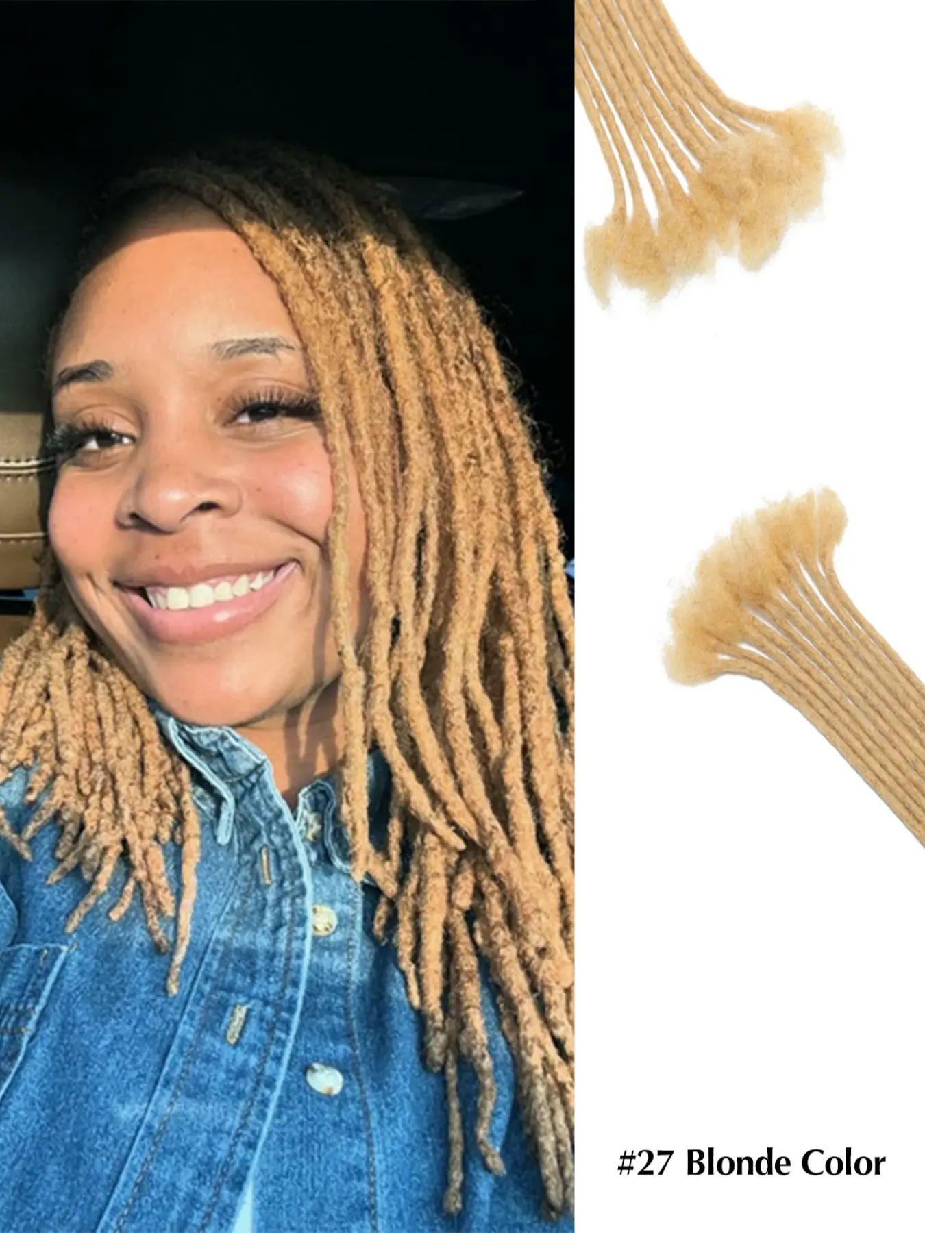 Dreadlocks Extension Hair Extensions 100% Human Hair 0.6/0.8cm #27 honey blonde Boho locs traditional Locs Extension 10 Strands/Bundle 6-16inch Handmade Dreads