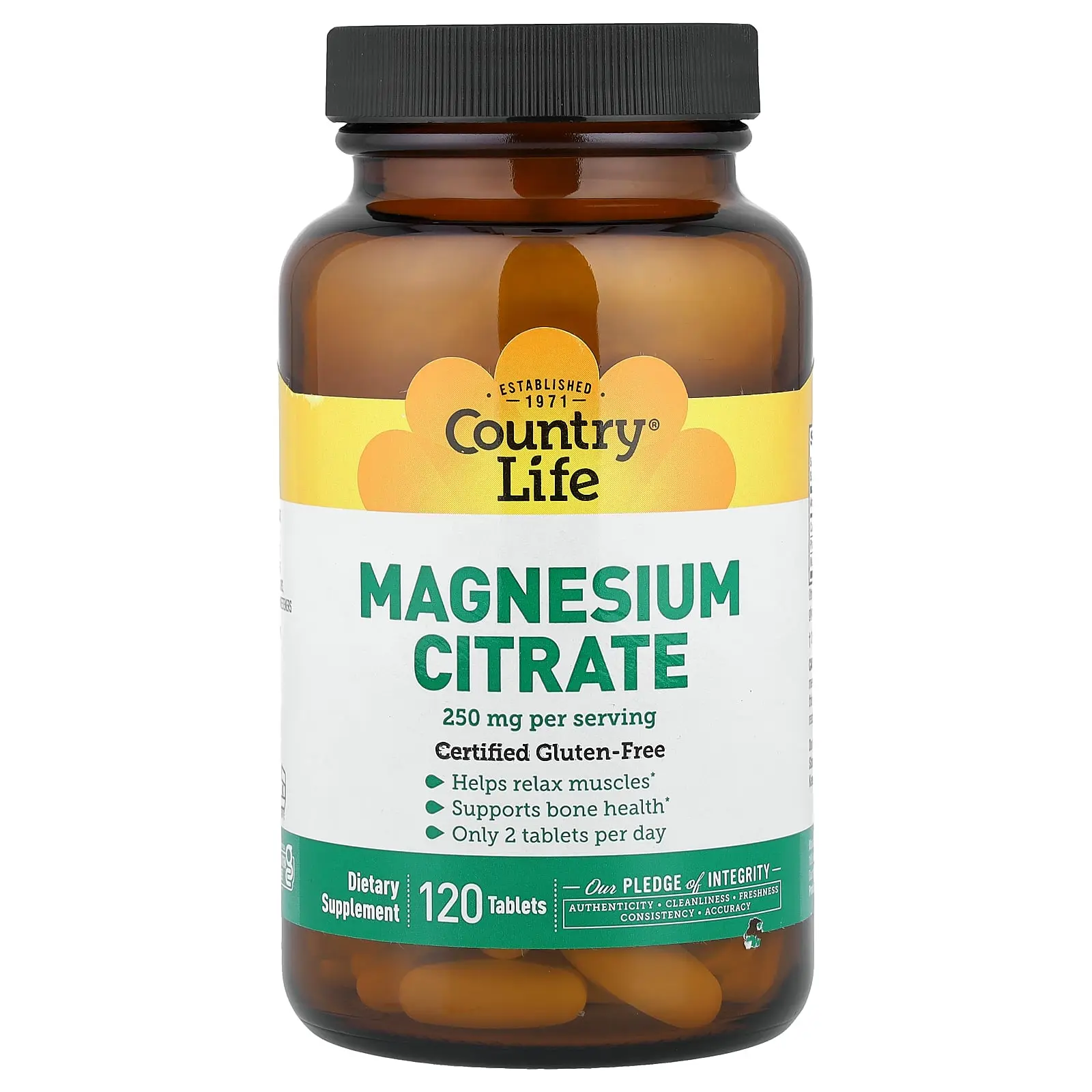 Country Life Magnesium Citrate, 120 Tablets