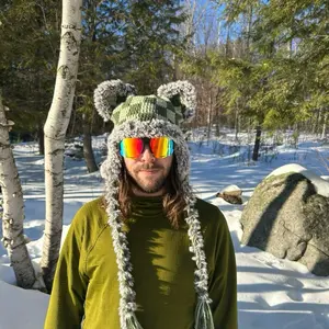Crochet Checkered Cat Hat