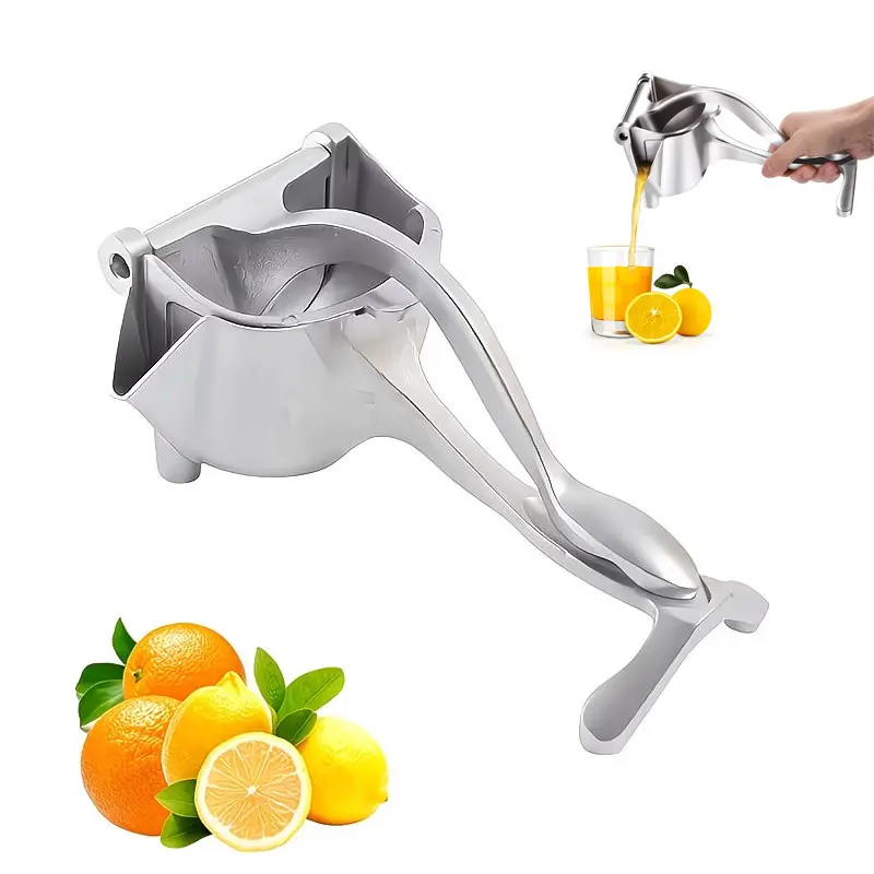 Aluminium Manual Handheld Juicer with Handle - Portable Citrus Squeezer for Orange, Lemon, Durable Fruit & Vegetable Prep Tool, Easy to Store Reusable Home Kitchen Utensil for Healthy Juice Lovers, No Battery Needed Citrus Manual Juicer, Juicer Handheld,