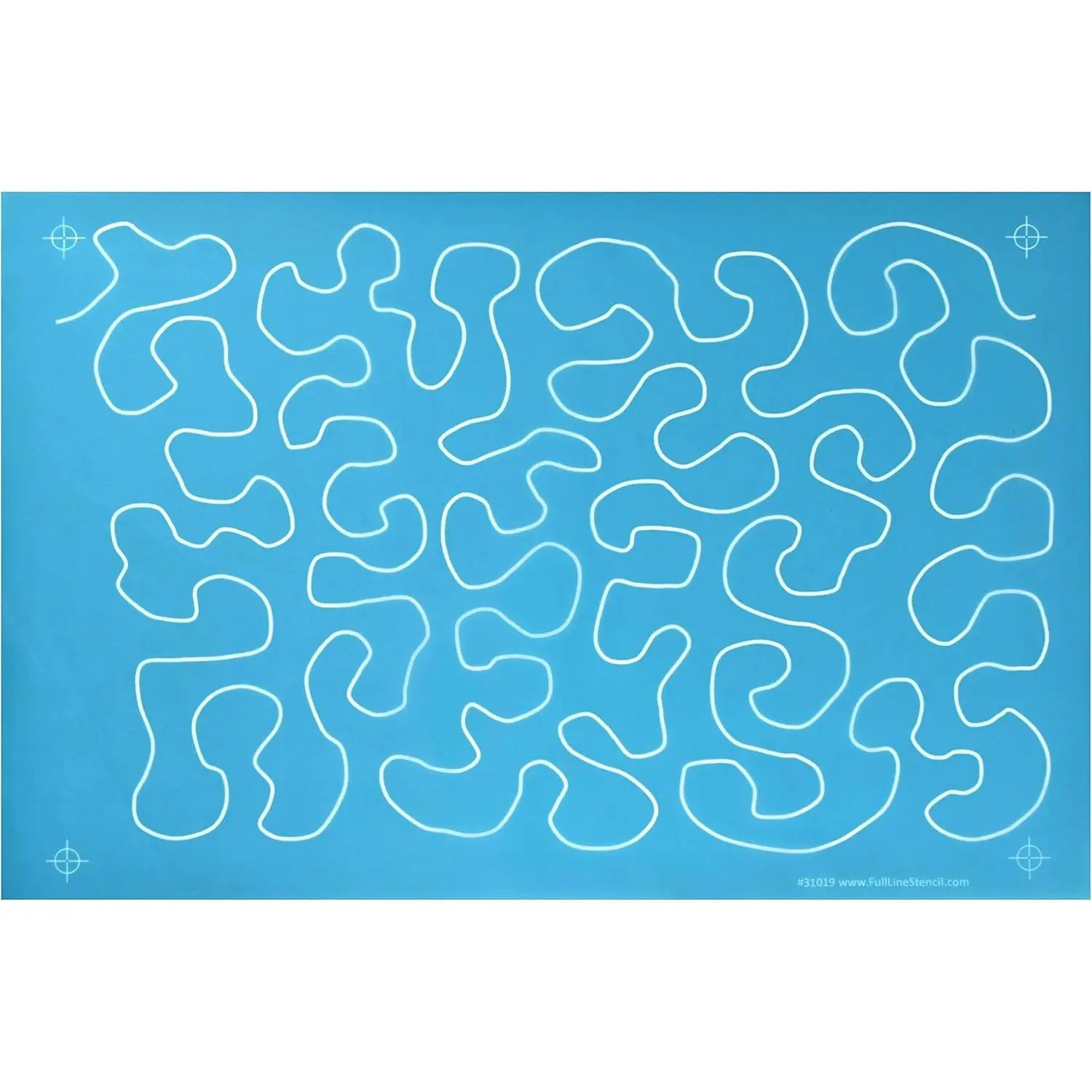 Full Line Stencil - Stipple - Edge to Edge Stencil, Continuous Line Template for Free Motion Quilting, Domestic Machine, Hand Quilting, Long-Arm Quilting (31019)