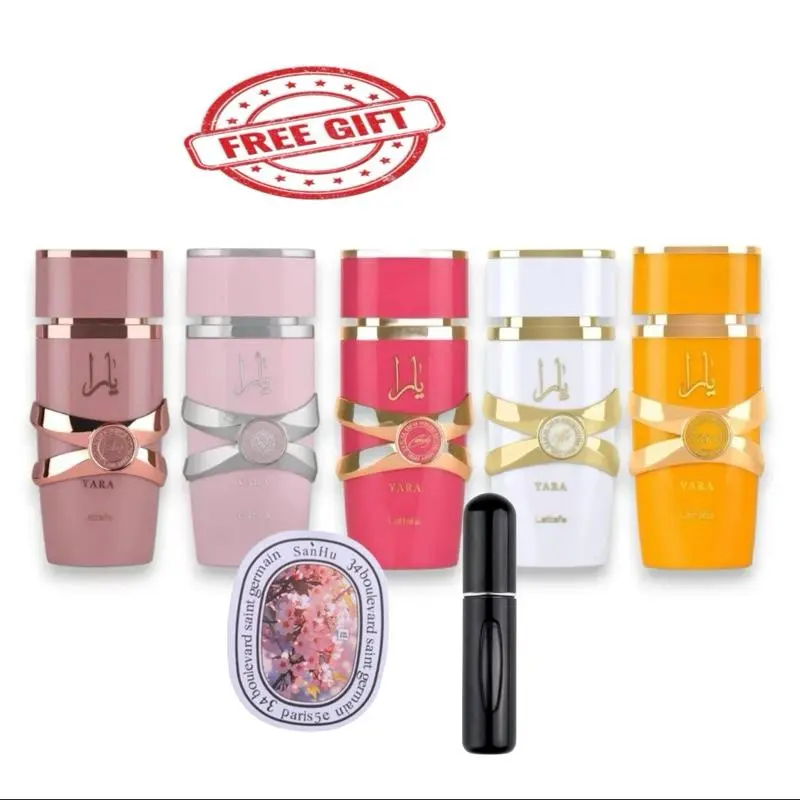 Lattafa Yara Collection Women's 5-Piece EDP Fragranced Perfume Gift Set - Includes Elixir, Pink, Moi, Tous, Candy; 100ml Long-Lasting Sweet Vanilla, Floral Rose Scents; Elegant Presentation, Fragrance Product, EDP Scents, Perfumes, Floral Scent, Long Last