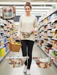 Mocha Print Crossbody Fanny Pack – Handmade Quilted Belt Bag Velda Vintage