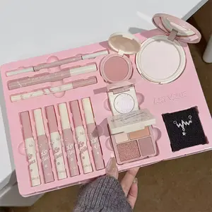 Art Value, Cosmetics Kit, Makeup Combo, Cosmetic Face Makeup Sets, Beauty Sets, Lip Gloss Blush Eyeshadow Powder Compact, Commuter Simple Makeup Necklace Kit, Full Makeup Equipment, Daily Makeup Kit