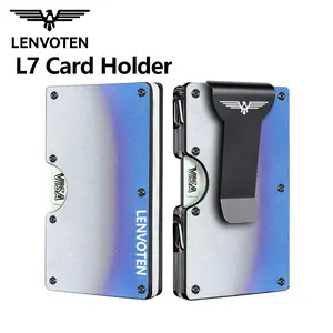 LENVOTEN L7 Minimalist Wallet for Men - Slim RFID, Scratch Resistant, Natural Walnut Wood Credit Card Holder & Money Clip, Easily Removable Money & Cards, Mens Wallets