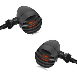 Motorcycle Blinkers, Waterproof Aluminum Bullet LED Turn Signals, Universal Amber Indicator Light Compatible with Harley Dyna, Honda, Yahama, Bobber,Suzuki and Kawasaki 12V Motorbikes