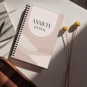 A5 Anxiety Journal Notebook, Minimalist Stress Relief Emotional Management, Style Diary Book, Simple Design for Daily Use