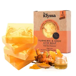 Klyssa Turmeric & Kojic Acid Face and Body Soap Bar- All Natural Skincare for Daily Use 3.52 oz #springtok Gentle Cleanser