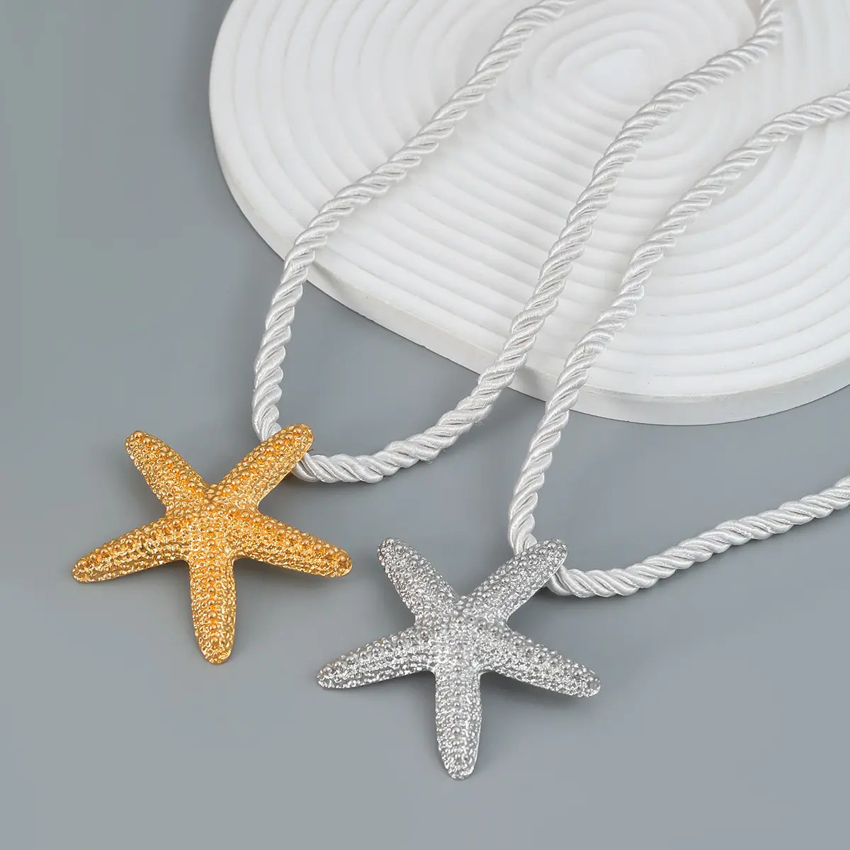 Women's Summer New Starfish Pendant Alloy Chain Necklace, Elegant Ocean-Style Fashion Jewelry Accessory, Costume Jewelry Necklace for Parties, Fashion Jewelry Accessories, Elegant Necklace