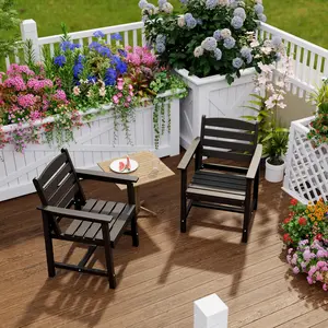 ANBUY Sturdy 2-Piece Patio Dining Chair Set, 400lb Capacity Outdoor Living Furniture with Curved Backrest, Ergonomic Armrests, Waterproof Coating, Thoughtful Design, Ideal for Patio, Garden, Patio Furniture Set