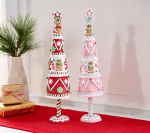 18" Sugared Gingerbread Tree w/ Pepper- Mint & Piping by Valerie