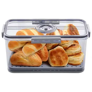 Kitchen countertop sealed bread box, 7.45 liters, sealed bread box with lid, time record, bread container for storing homemade bread, toast, bagels, cookies and donuts, assembly line chef glass storage food, portable vegetable freshness longer  Bpa  Set
