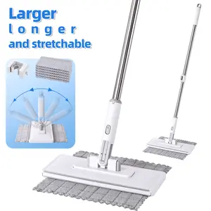 2026 Upgraded Snap Grip Mop Extendable – Contactless Flat Mop for Wet and Dry Cleaning Includes 1 Mop and 6 Microfiber Cloths Locking Head for Floors Walls Corners & Tight Gaps