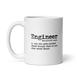 Engineer Definition Mug Funny Science Joke Novelty Cup - 11oz Funny Coffee Mugs Ceramic Printed Drinkware Cup