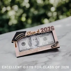 Graduation 2026 Money Holder-Unique Wooden Cash Gift Box for Class of 2026, Memorable Graduation Gift for Seniors