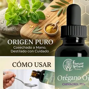 Forever Natural Botanics Oregano Oil Carvacrol 75% Antimicrobial & Anti-inflammatory 1 Oz Herbal Dietary Supplement for Healthcare & Fitness Botanicals Edible