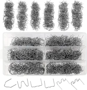 1200 Plastic Welder Staples - 6 Types Hot and Wave Staples for  Bumper Repair, Architectural Modeling, and Plastic Craft Welding Supplies