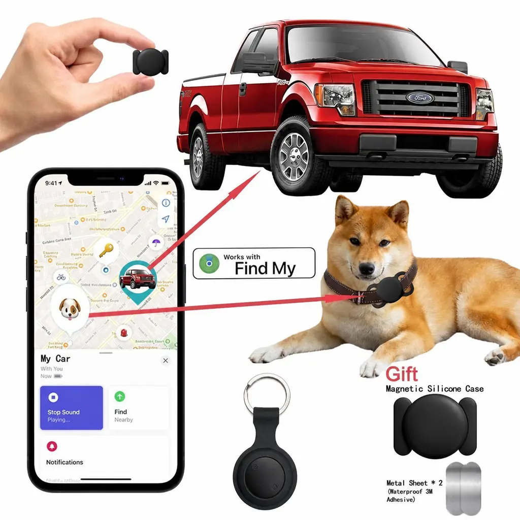 Portable Mini Magnetic GPS Tracker Device - No Subscription, No SIM Card, Waterproof, Durable Safety Monitor for Vehicles, Kids - iOS Compatible Travel Electronics Gadget