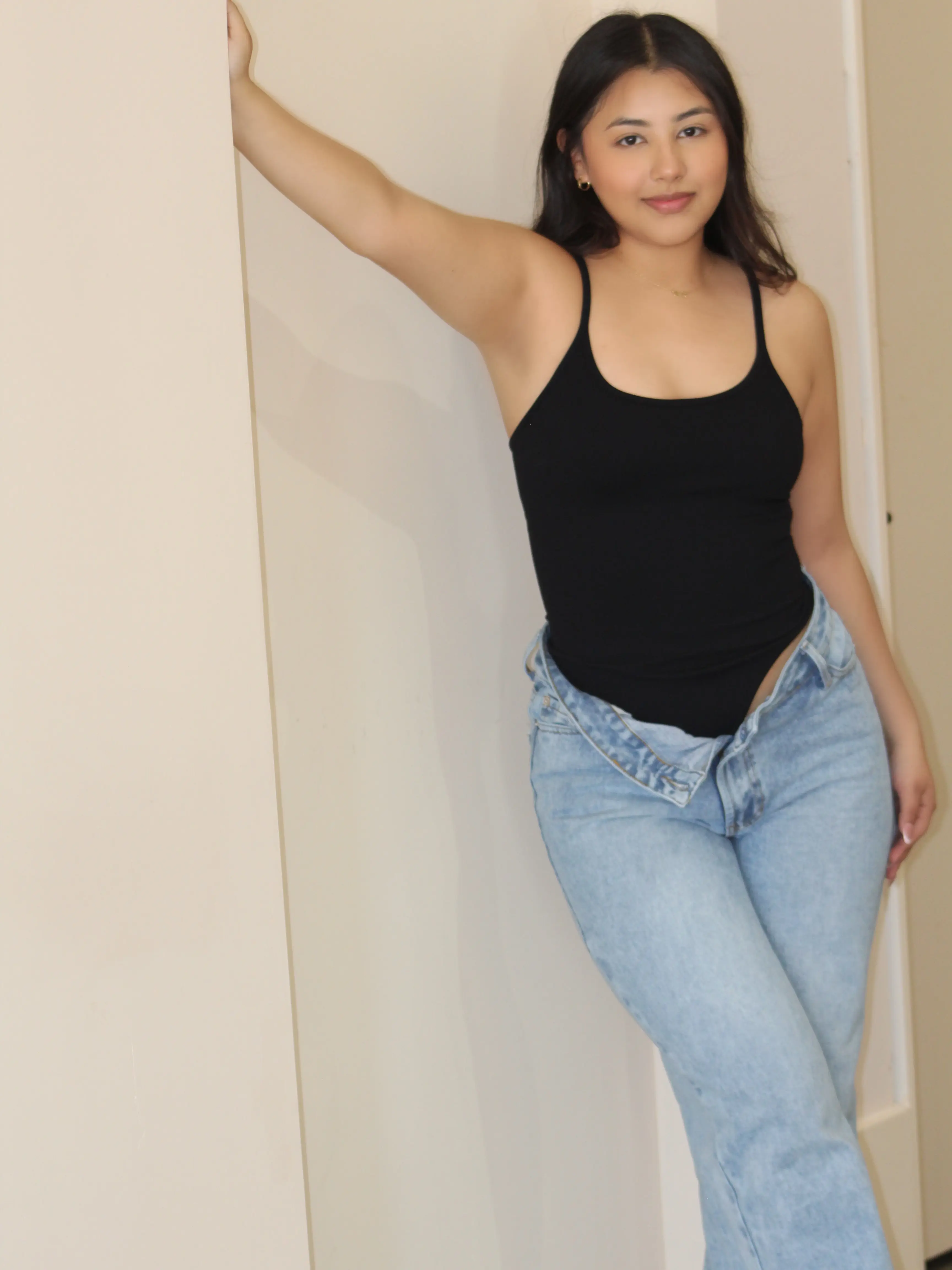 KNITTING SEAMLESS BODYSUIT - BLACK