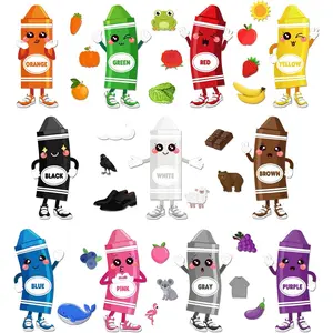Colorful Crayons Cutouts Bulletin Board Decorations Set Welcome Back to School for Toddler Preschool Kindergarten Educational Decor for Chalkboard Wall Door