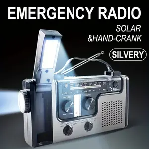 Emergency Solar Hand Crank Radio AM FM SW Multi Band with LED Flashlight Reading Light Alarm Siren and Phone Charging Function work style Audio