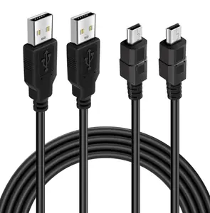 10ft Mini USB , 2 Pack 10ft USB 2.0 to Mini B Charger   Data Cord Compatible with PS3 Controller, MP3 Player, Digital Camera, Dash Cam, GPS Receiver