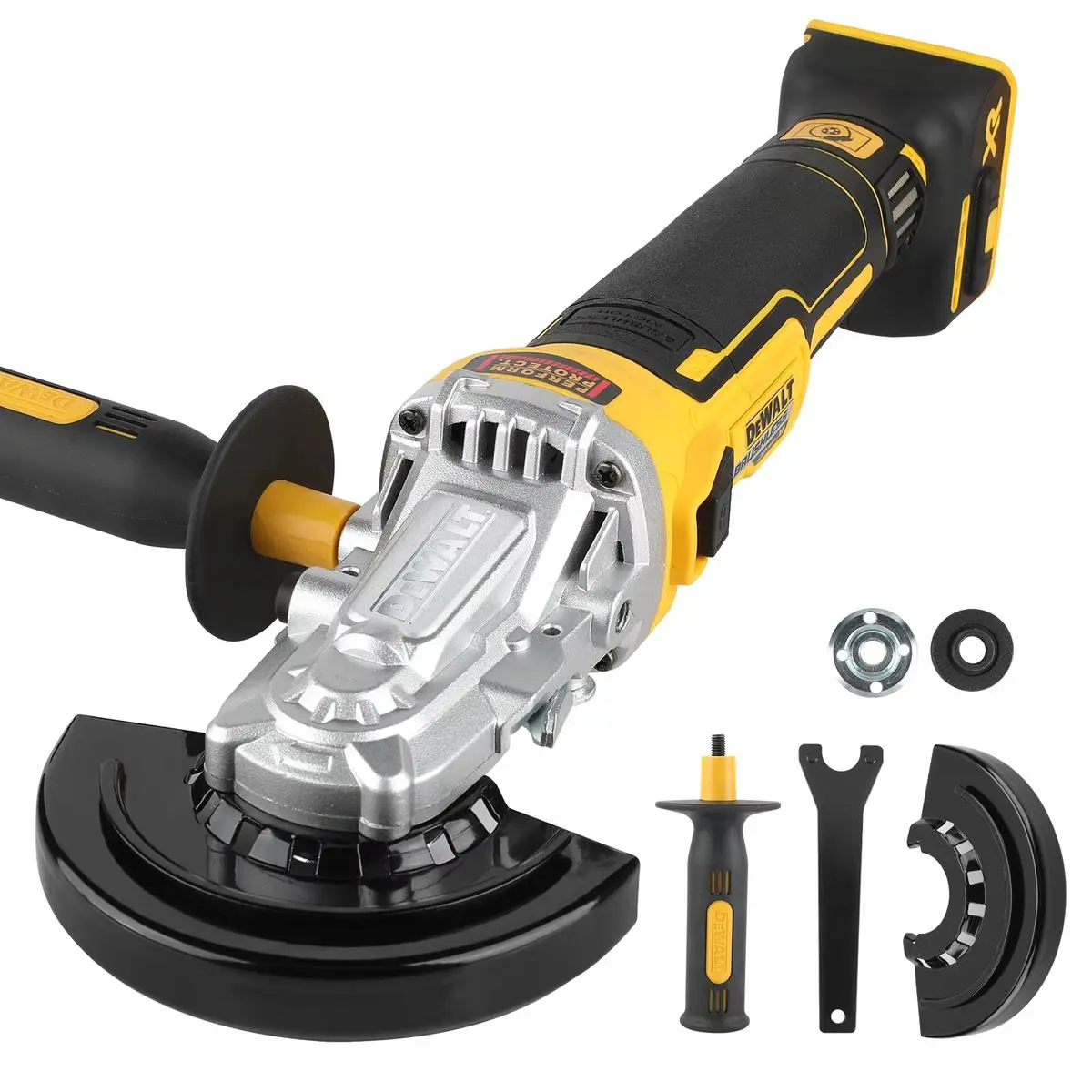 DeWalt DCG405 Professional-Grade Brushless Angle Grinder Power Tool, 125mm, 9000 Rpm, M14 Arbor, Slide Switch, Angle Grinding Machine for Rebar Cutting, Garage Use, Circular Grinding Wheel Multitools & Accessories