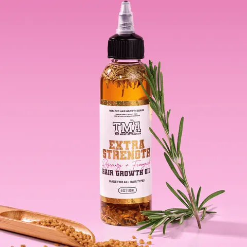 Rosemary Oil for Hair Growth - Jumbo Extra Strength Rosemary & Fenugreek Hair Growth Oil 4oz with Castor & Black Seed Oil, Scalp & Beard
