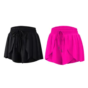 Women’s Flowy Spandex Butterfly Shorts 2-Piece Set – Athletic Gym Yoga Tennis Golf Workout Shorts, Cute Summer Casual Comfy Lounge Wearoms High-Waisted Design