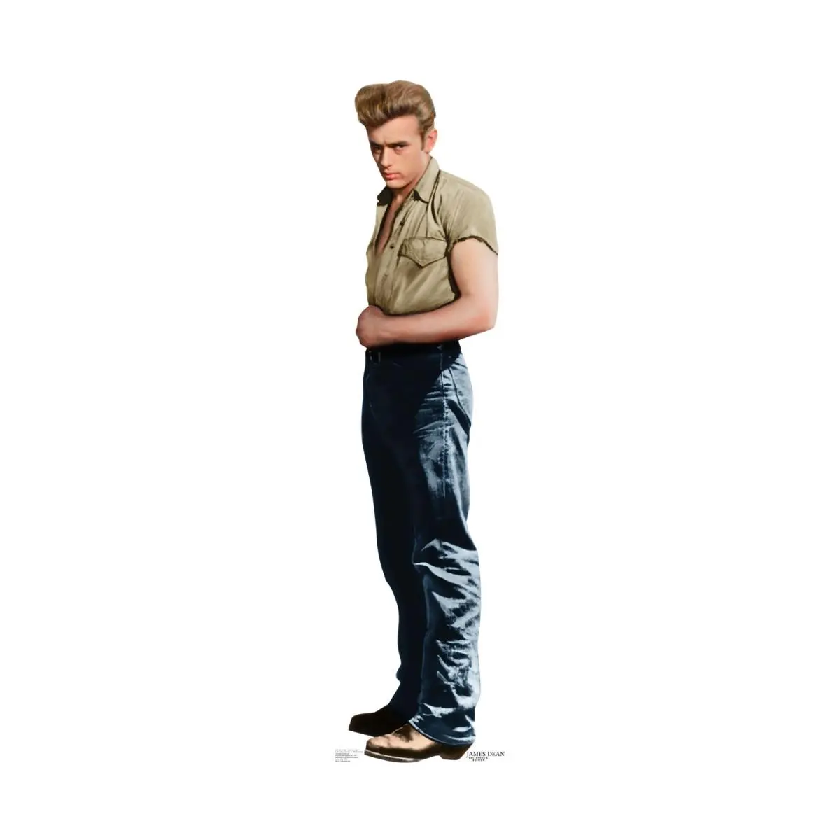 James Dean Collector's Edition Lifesize Cardboard Foamcore Cutout Decor, 75 x 17 in Vibrant High Print Durable Collectibles, Free Standing Home Decor Supply