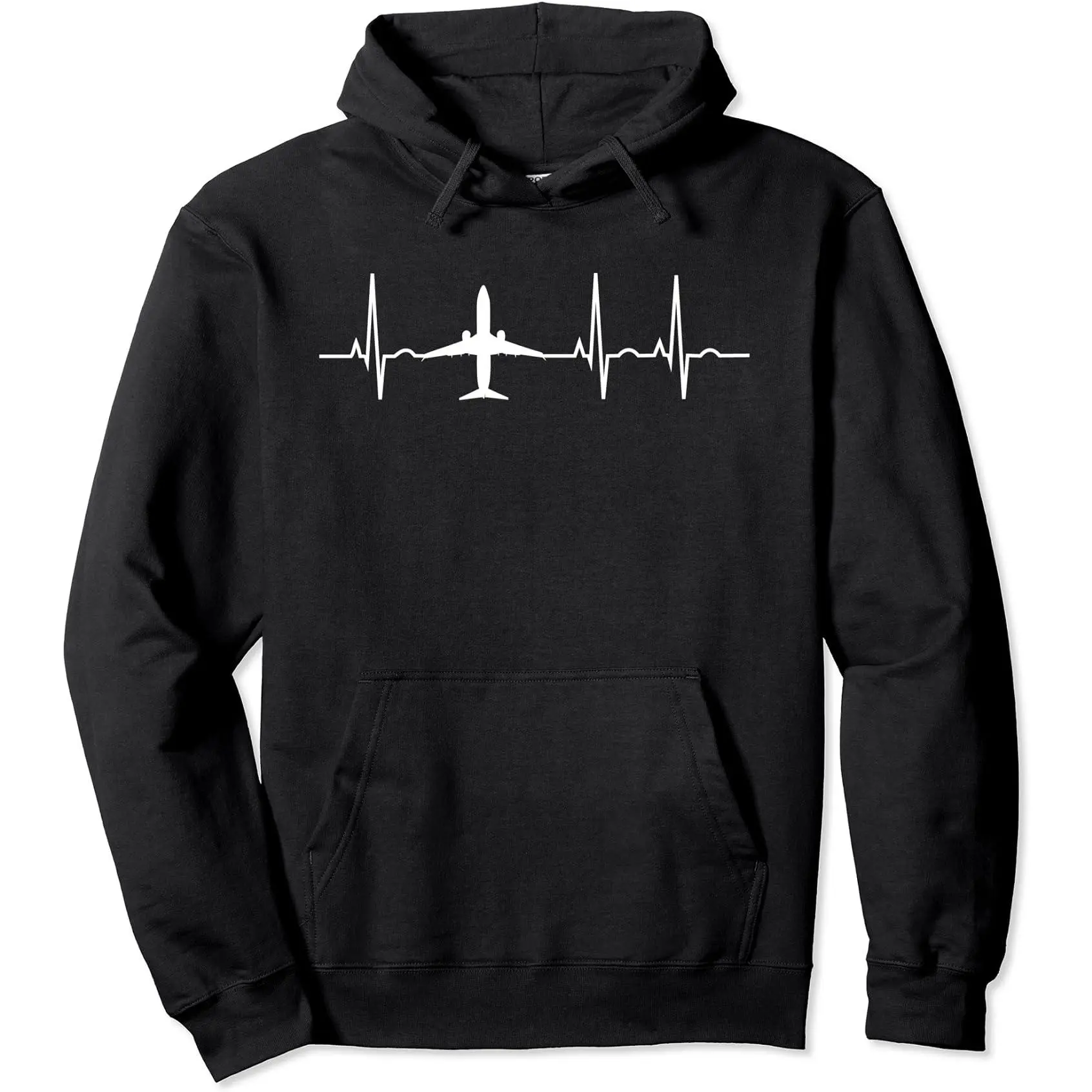 Airplane Heartbeat Pilot Flying Cool Aviator Gift Unisex Hooded Sweatshirt