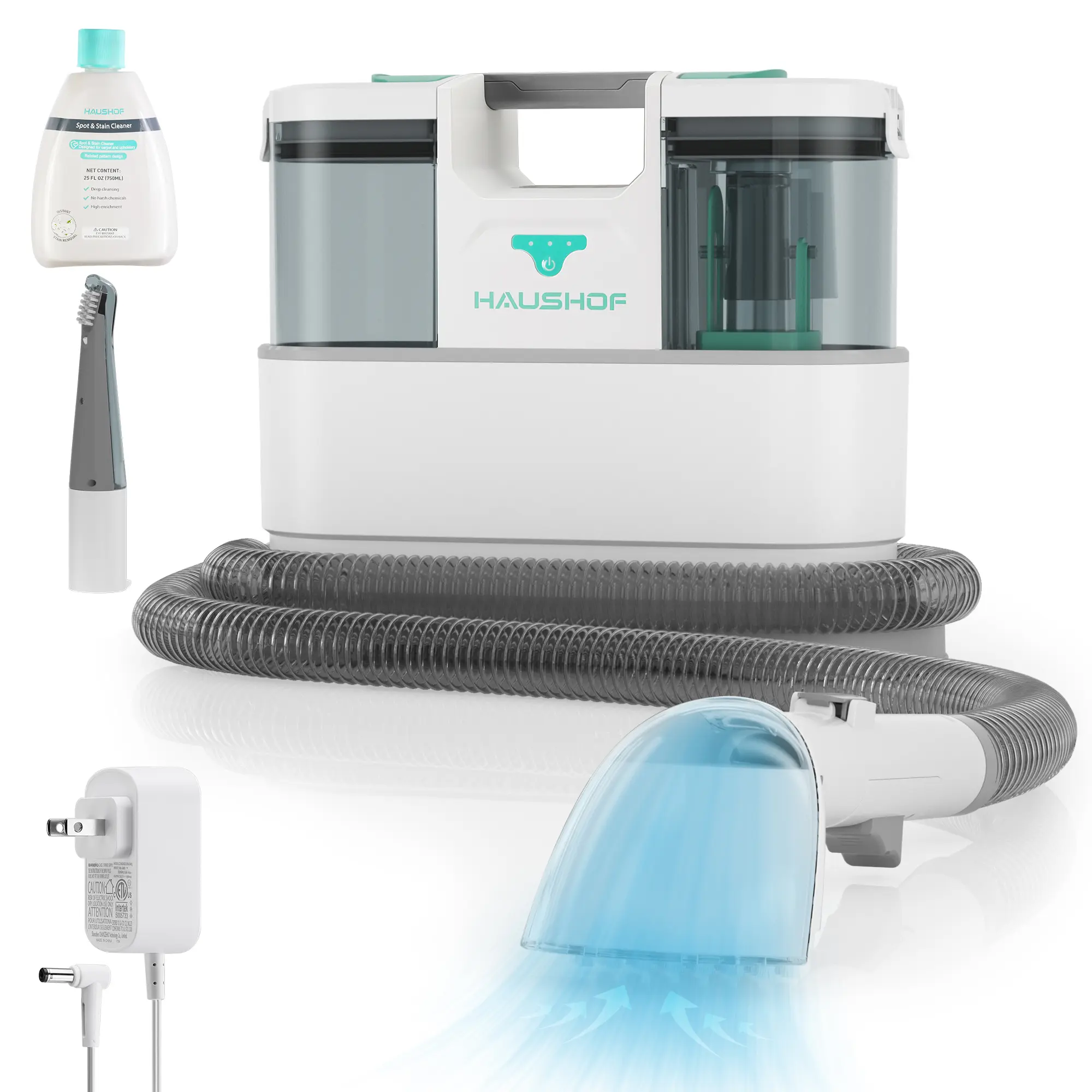 #summersale HAUSHOF Cordless Carpet & Upholstery Cleaner, Lightweight Deep Fabric Cleaner Machine with Brushless Motor & Powerful Suction for Pet Stains, Couch, Rug, Car Seats, Spot & Stain Cleaner Included