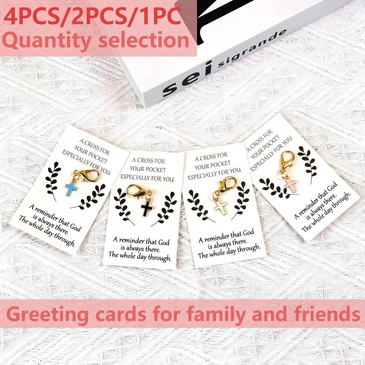 4PCS/2PCS/1PC cross greeting cards, prayer cross with emotional encouragement cards, Inspirational Greeting Cards, party gifts, birthday gifts, suitable for home and office decoration, party gifts, creative decorations, gifts from friends and family.