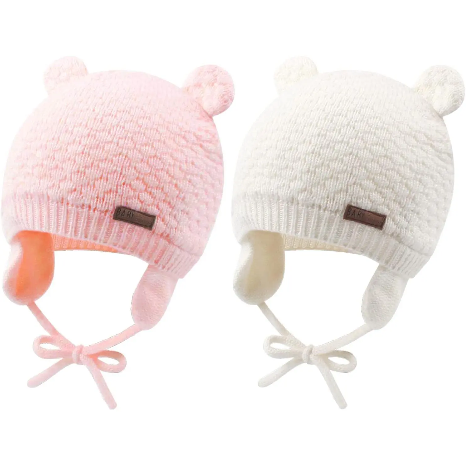 BY-F Kids' Soft Warm Cable Knit Beanie, Toddler Girl Fall Winter Knitted Cap