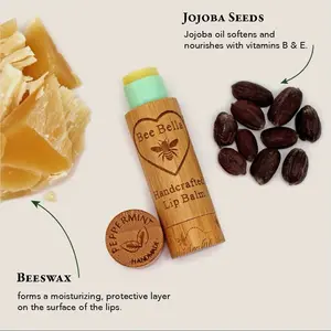 Bee Bella Beeswax Moisturizing Chapstick with Cocoa Butter and Jojoba Oil - Skincare Balm Lip Balm Nourishing Moisture Hydrating Moisturize