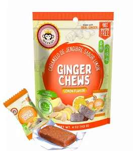 MEEKUS Ginger Candies Chews Lemon Flavor, Soft Chewy Candy 4 oz (113 g)