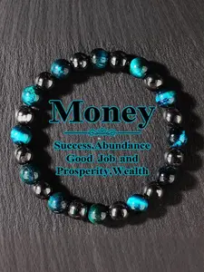 September Laurel Natural Tiger Eye Crystal Beaded Bracelet, Healing Crystal Bracelet, Success Abundance Wealth Jewelry Gift, Unisex Chakra Balance Energy Accessory