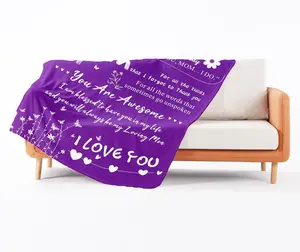 Monther’s Day Gift to My Mom Soft Throw Blanket Purple Throw Gifts for Moms Meaningful Mother's Day Present for Your Mom to Keep Warm on Sofa Bed Easy Maintenance
