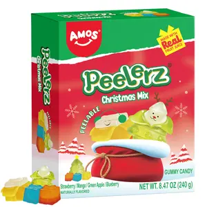 AMOS Christmas Candy Gift Set | Peelz Gummies & Music Lollipop | Fun Holiday Treats for Kids | Sweet Stocking Stuffer Gift Idea
